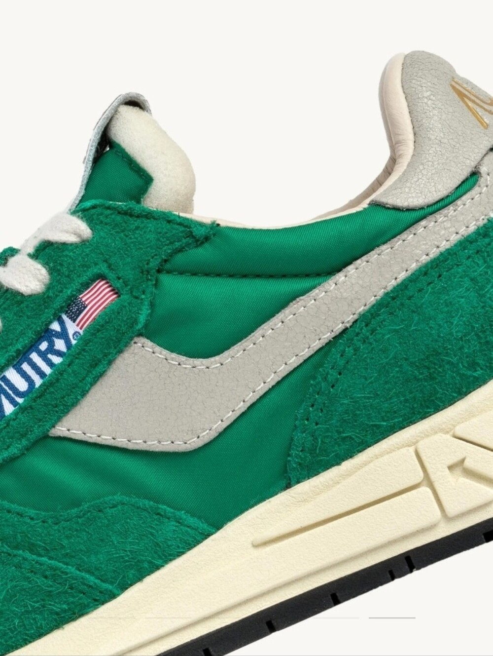 NEW AUTRY women's reelwind low sneakers in green nylon and suede size 38 - Picture 2 of 8